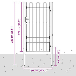 Πύλη Φράχτη BOXTEL 103 x 225 cm Χάλυβας με επίστρωση πούδρας