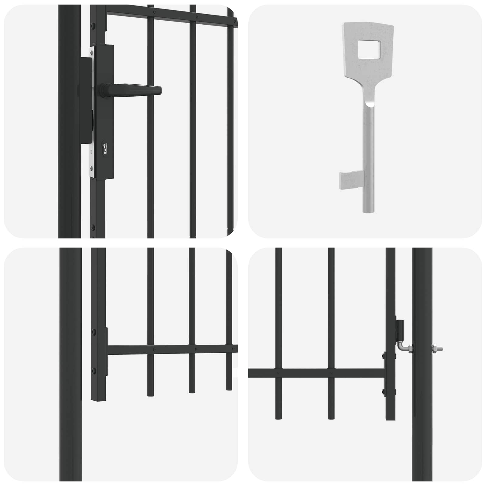 Πύλη Φράχτη BOXTEL 103 x 175 cm Χάλυβας με επίστρωση πούδρας
