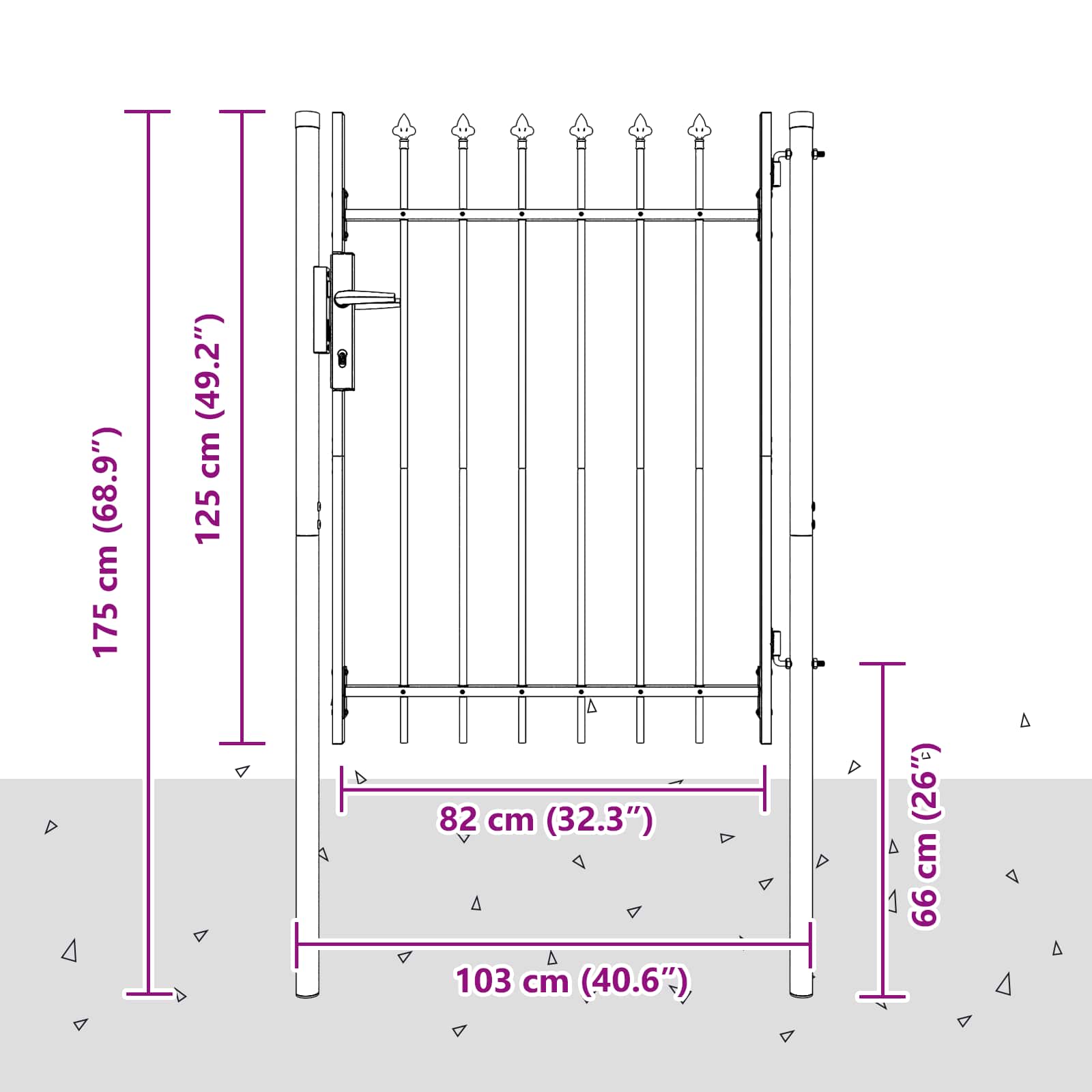 Πύλη Φράχτη BOXTEL 103 x 175 cm Χάλυβας με επίστρωση πούδρας