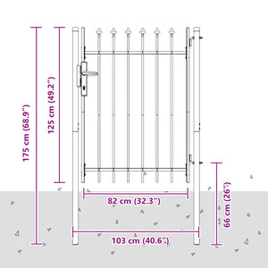 Πύλη Φράχτη BOXTEL 103 x 175 cm Χάλυβας με επίστρωση πούδρας