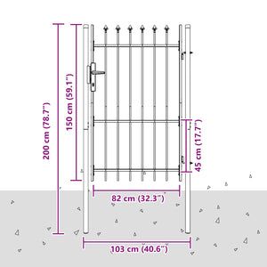 Πύλη Φράχτη BOXTEL 103 x 200 cm Χάλυβας με επίστρωση πούδρας