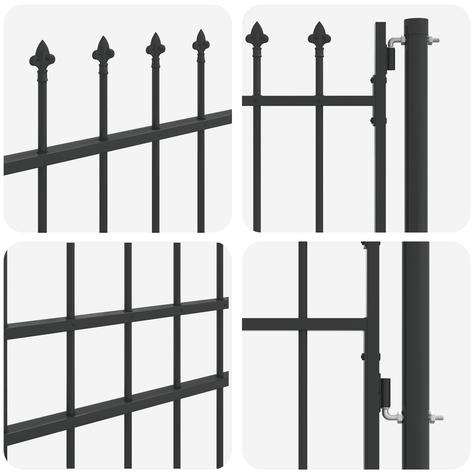 Πύλη Φράχτη BOXTEL 103 x 225 cm Χάλυβας με επίστρωση πούδρας - Pakobazaar