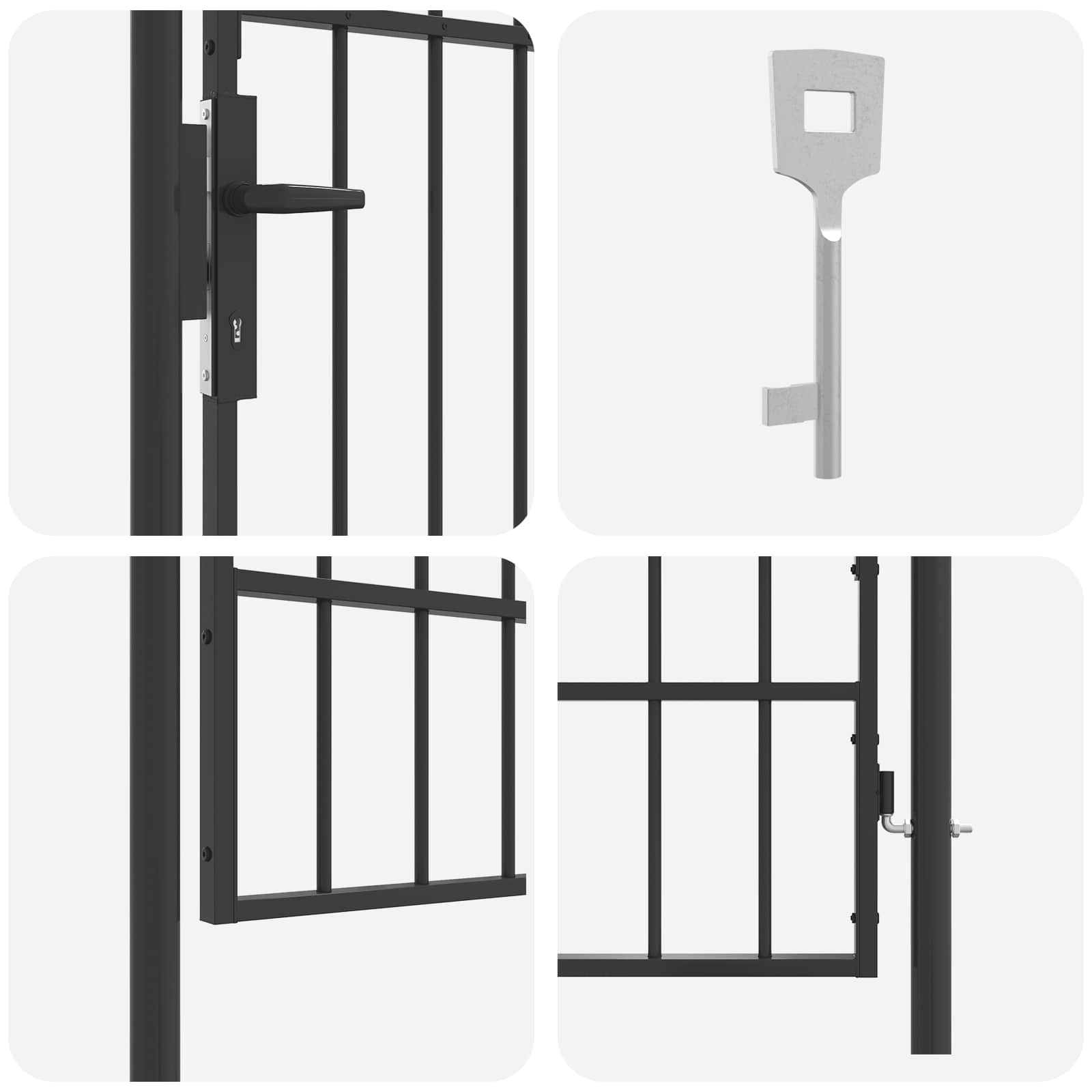 Πύλη Φράχτη BOXTEL 103 x 225 cm Χάλυβας με επίστρωση πούδρας - Pakobazaar