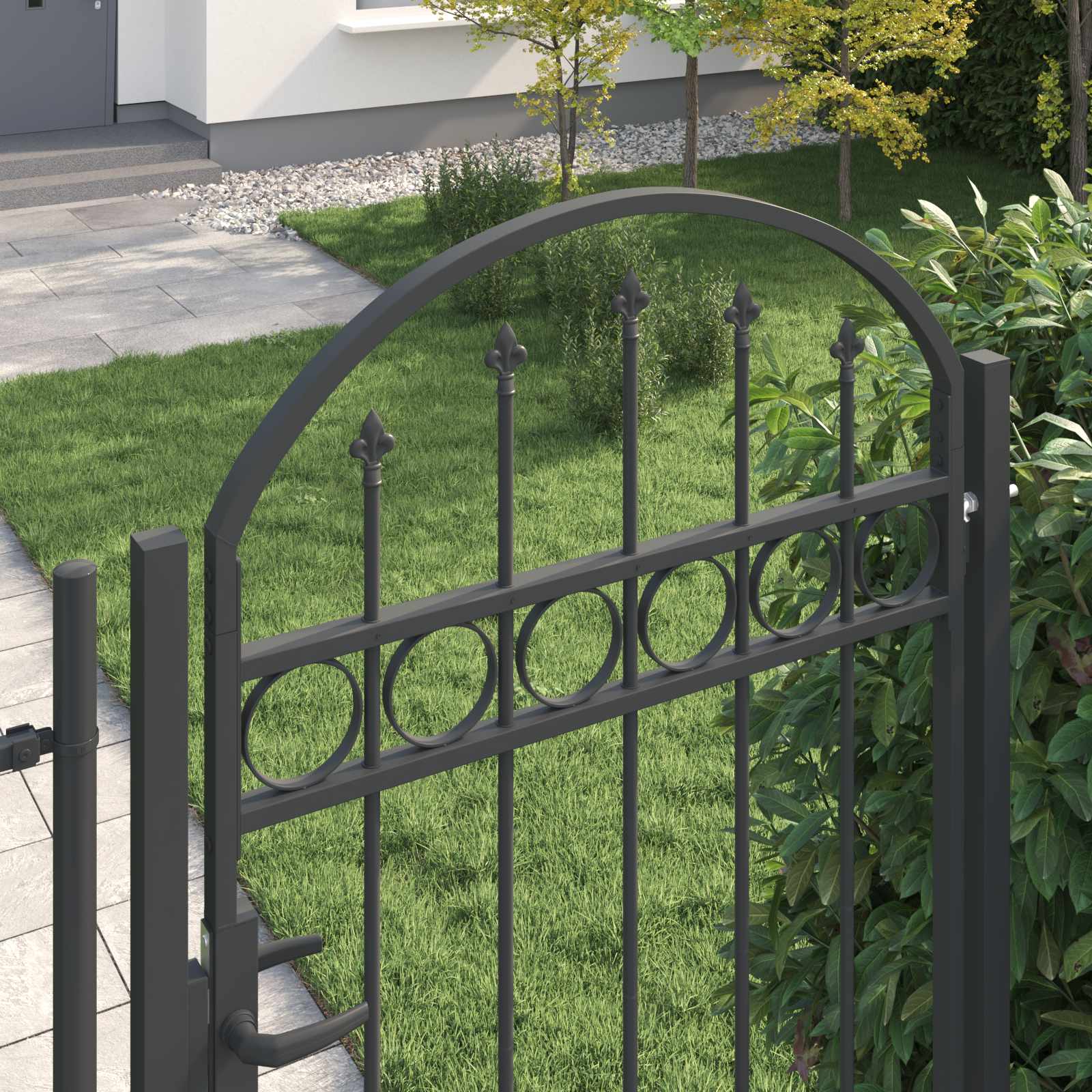 Πύλη Φράχτη ASSEN 100 x 195 cm Χάλυβας με επίστρωση πούδρας