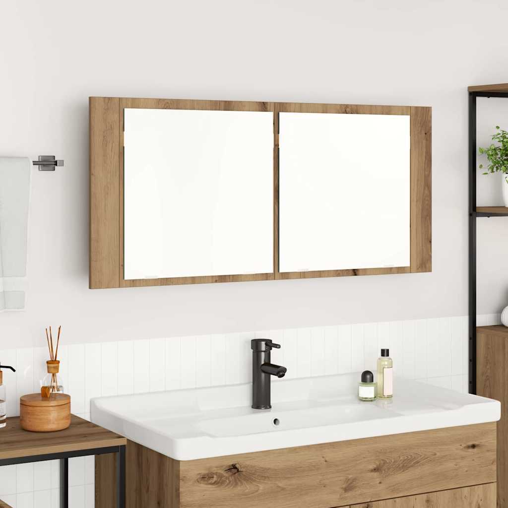 LED Καθρέφτης Ντουλάπας Artisan Oak 100 x 12 x 45 εκατοστά - Pakobazaar