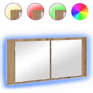 LED Καθρέφτης Ντουλάπας Artisan Oak 100 x 12 x 45 εκατοστά - Pakobazaar