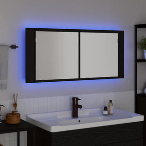LED Καθρέφτης Ντουλάπας Μαύρη Οξυά 100 x 12 x 45 εκατοστά - Pakobazaar