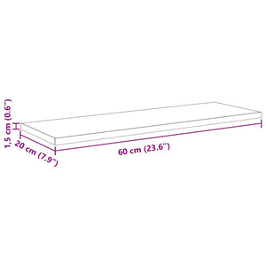 Ράφι Βιβλίων 4 pcs Μαύρο 60 x 20 x 1,5 cm Επεξεργασμένο ξύλο - Pakobazaar