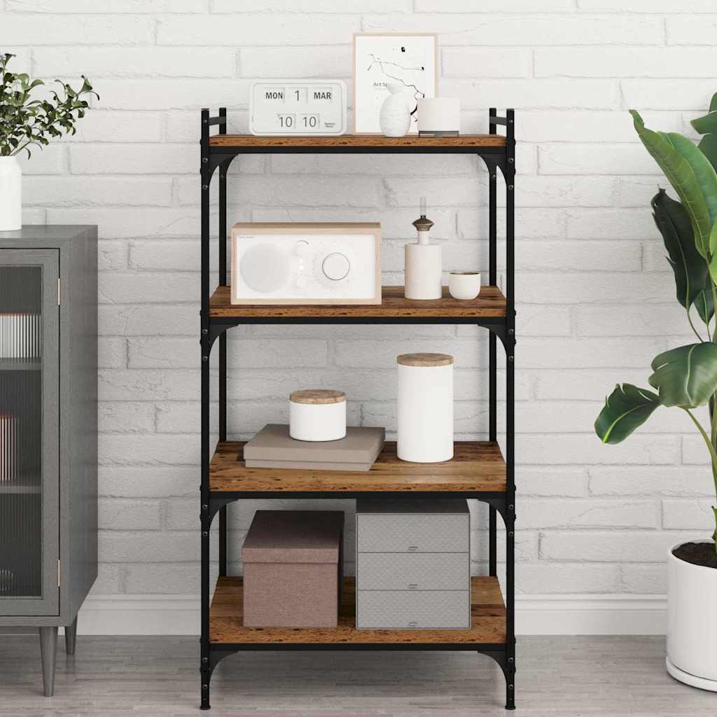 Ράφι Βιβλίων 4 pcs Καφέ 60 x 40 x 1,5 cm Επεξεργασμένο ξύλο - Pakobazaar