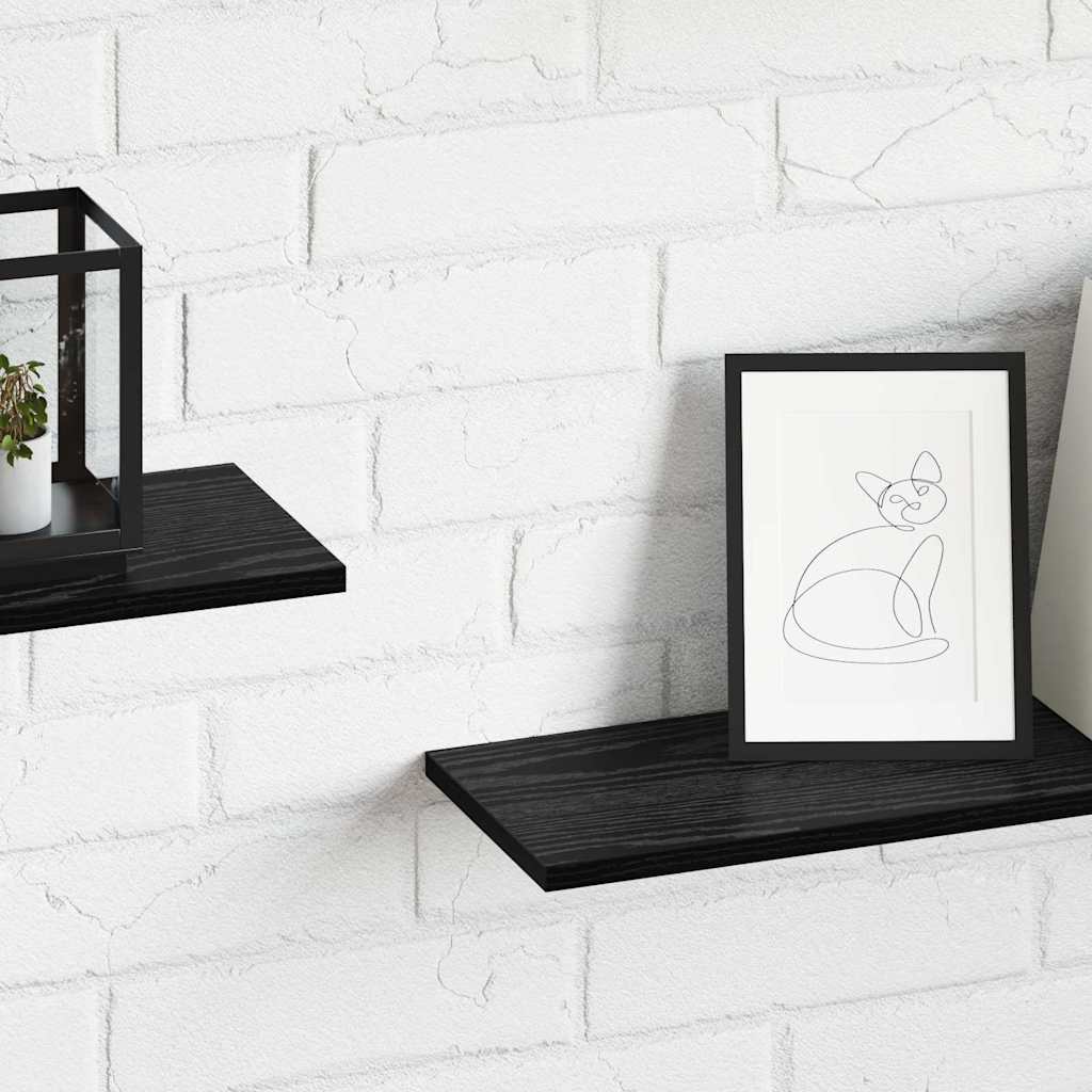 Ράφι Βιβλίων 4 pcs Μαύρο 80 x 20 x 1,5 cm Επεξεργασμένο ξύλο - Pakobazaar