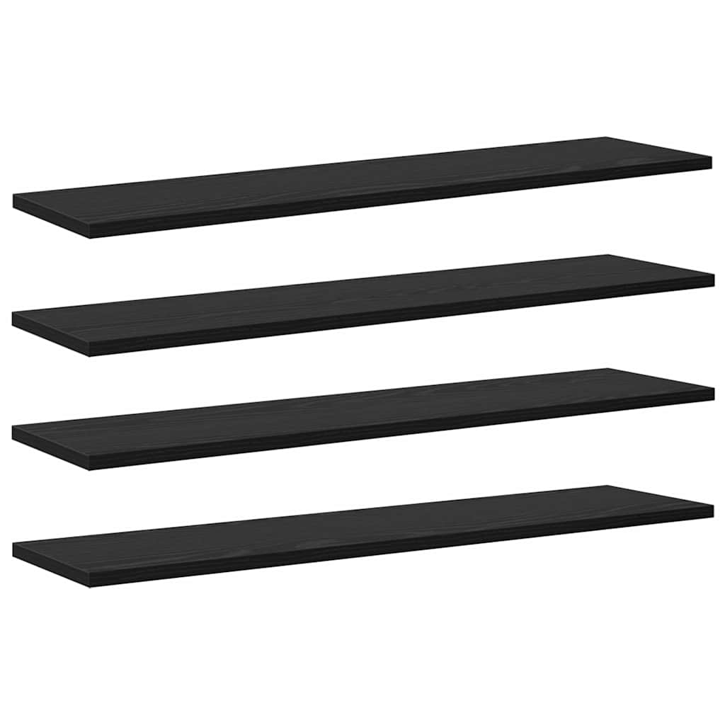 Ράφι Βιβλίων 4 pcs Μαύρο 80 x 20 x 1,5 cm Επεξεργασμένο ξύλο - Pakobazaar