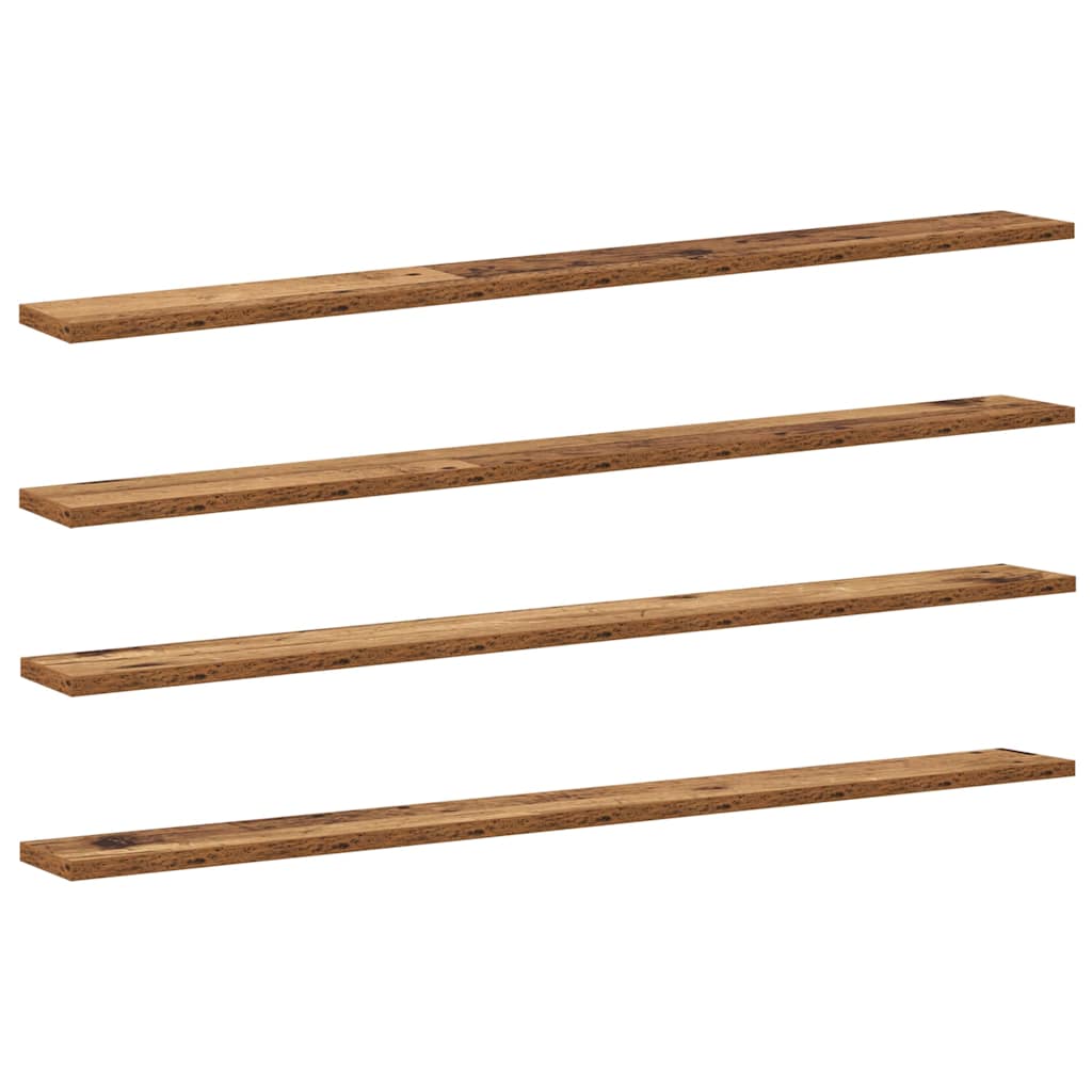 Ράφι Βιβλίων 4 pcs Καφέ 100 x 10 x 1,5 cm Επεξεργασμένο ξύλο - Pakobazaar