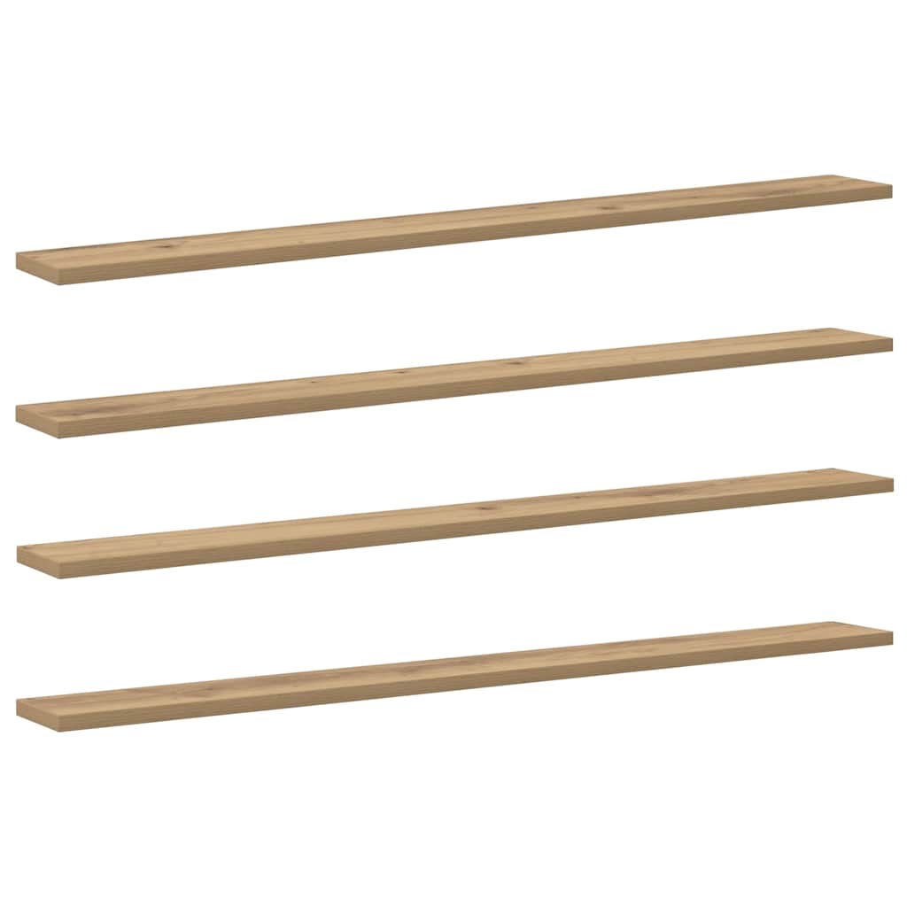 Ράφι Βιβλίων 4 pcs Καφέ 100 x 10 x 1,5 cm Επεξεργασμένο ξύλο - Pakobazaar