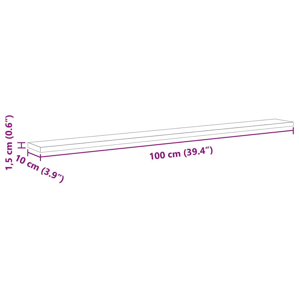 Ράφι Βιβλίων 4 pcs Καφέ 100 x 10 x 1,5 cm Επεξεργασμένο ξύλο - Pakobazaar