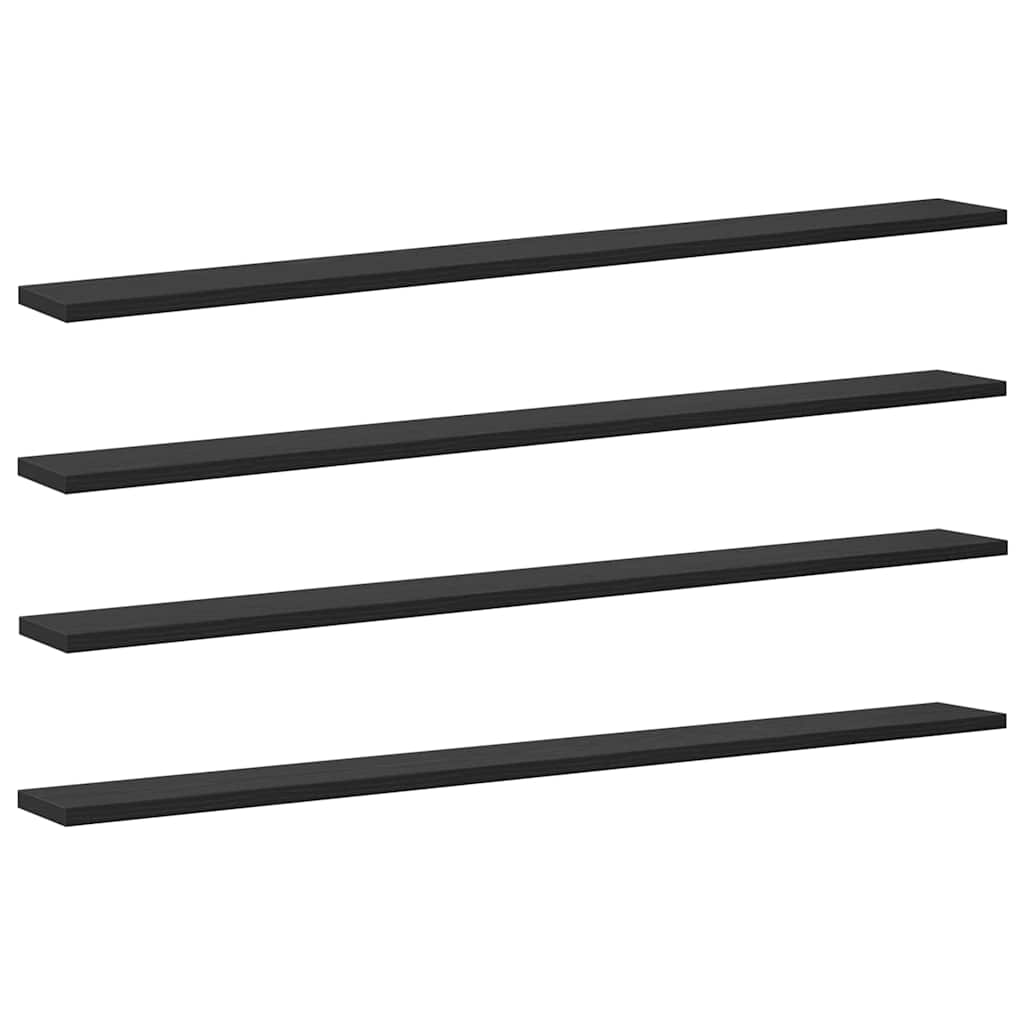 Ράφι Βιβλίων 4 pcs Μαύρο 100 x 10 x 1,5 cm Επεξεργασμένο ξύλο - Pakobazaar