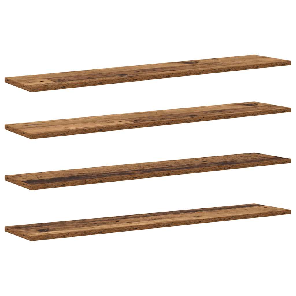 Ράφι Βιβλίων 4 pcs Καφέ 100 x 20 x 1,5 cm Επεξεργασμένο ξύλο - Pakobazaar