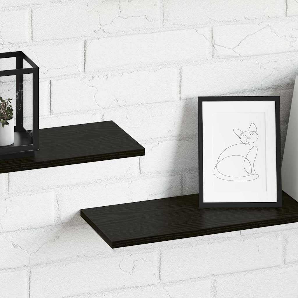 Ράφι Βιβλίων 4 pcs Μαύρο 100 x 20 x 1,5 cm Επεξεργασμένο ξύλο - Pakobazaar