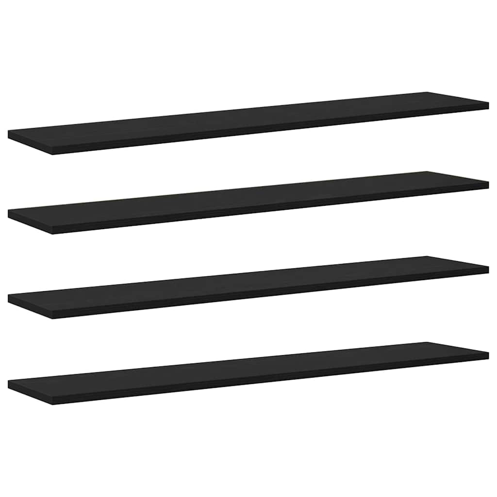 Ράφι Βιβλίων 4 pcs Μαύρο 100 x 20 x 1,5 cm Επεξεργασμένο ξύλο - Pakobazaar
