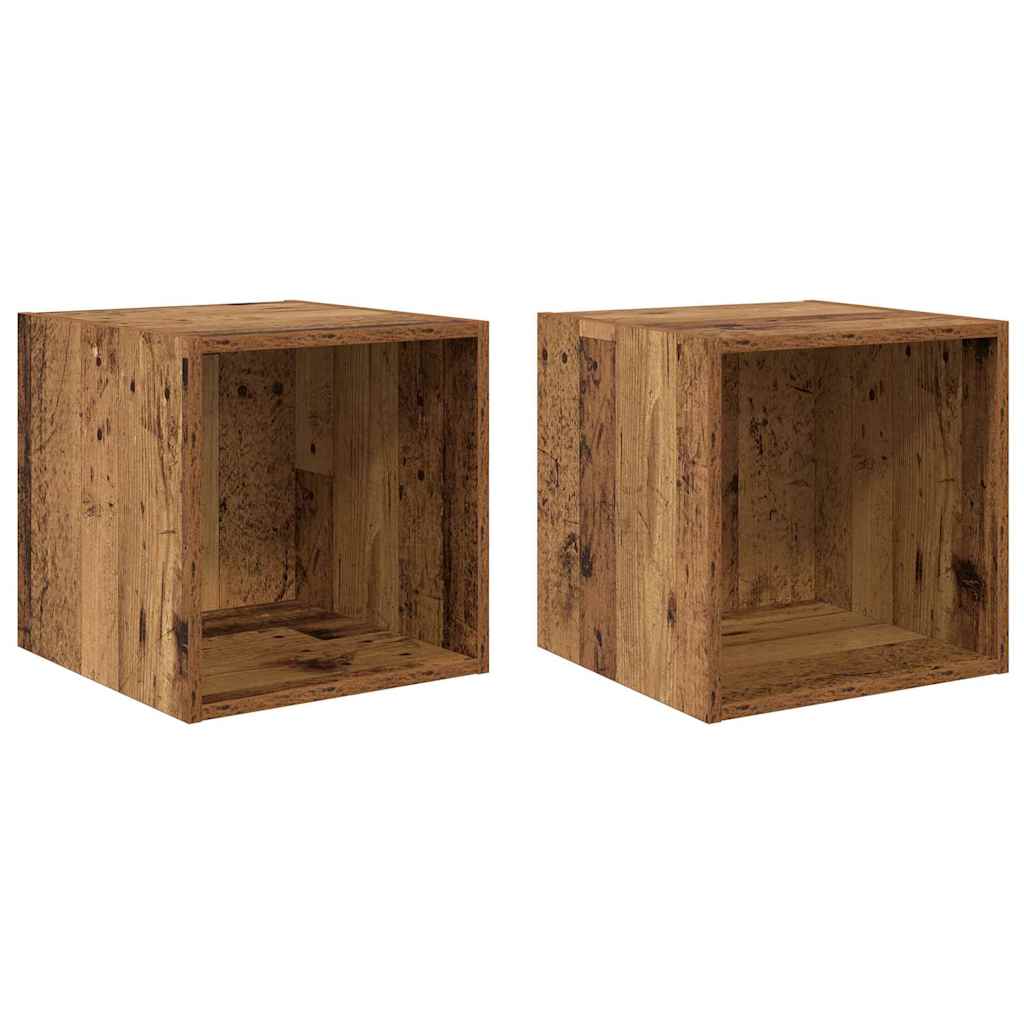 Ντουλάπα Τοίχου με ράφι 2 pcs Παλιό ξύλο 37 x 37 x 37 εκ - Pakobazaar