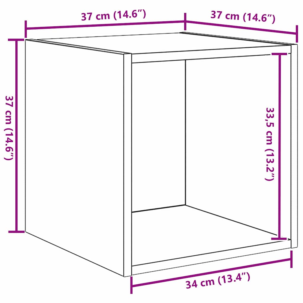 Ντουλάπα Τοίχου με ράφι 2 pcs Παλιό ξύλο 37 x 37 x 37 εκ - Pakobazaar