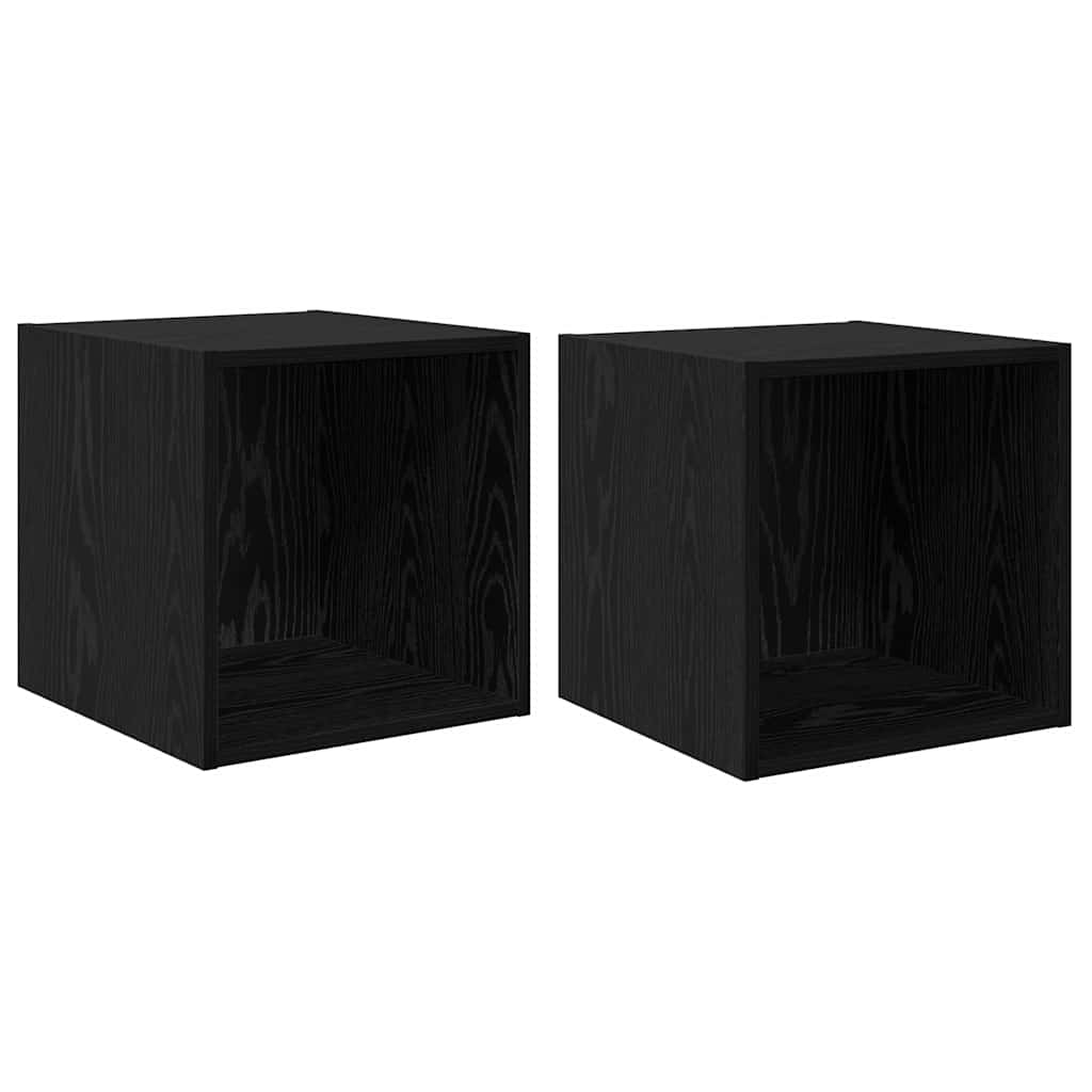 Ντουλάπα Τοίχου με ράφι 2 pcs Μαύρη Οξυά 37 x 37 x 37 εκ