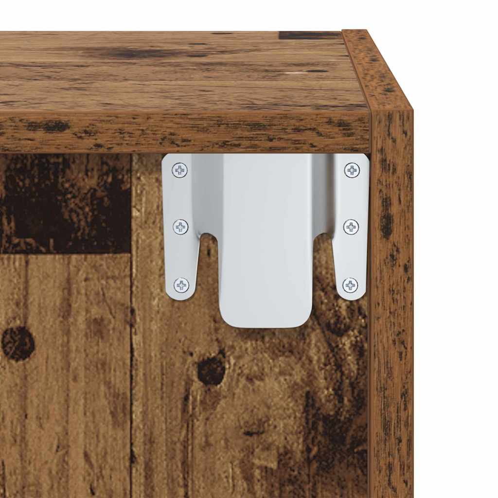 Σετ επίπλου τηλεόρασης Επιτοίχιο Παλιό Ξύλο 37 x 37 x 72 εκ