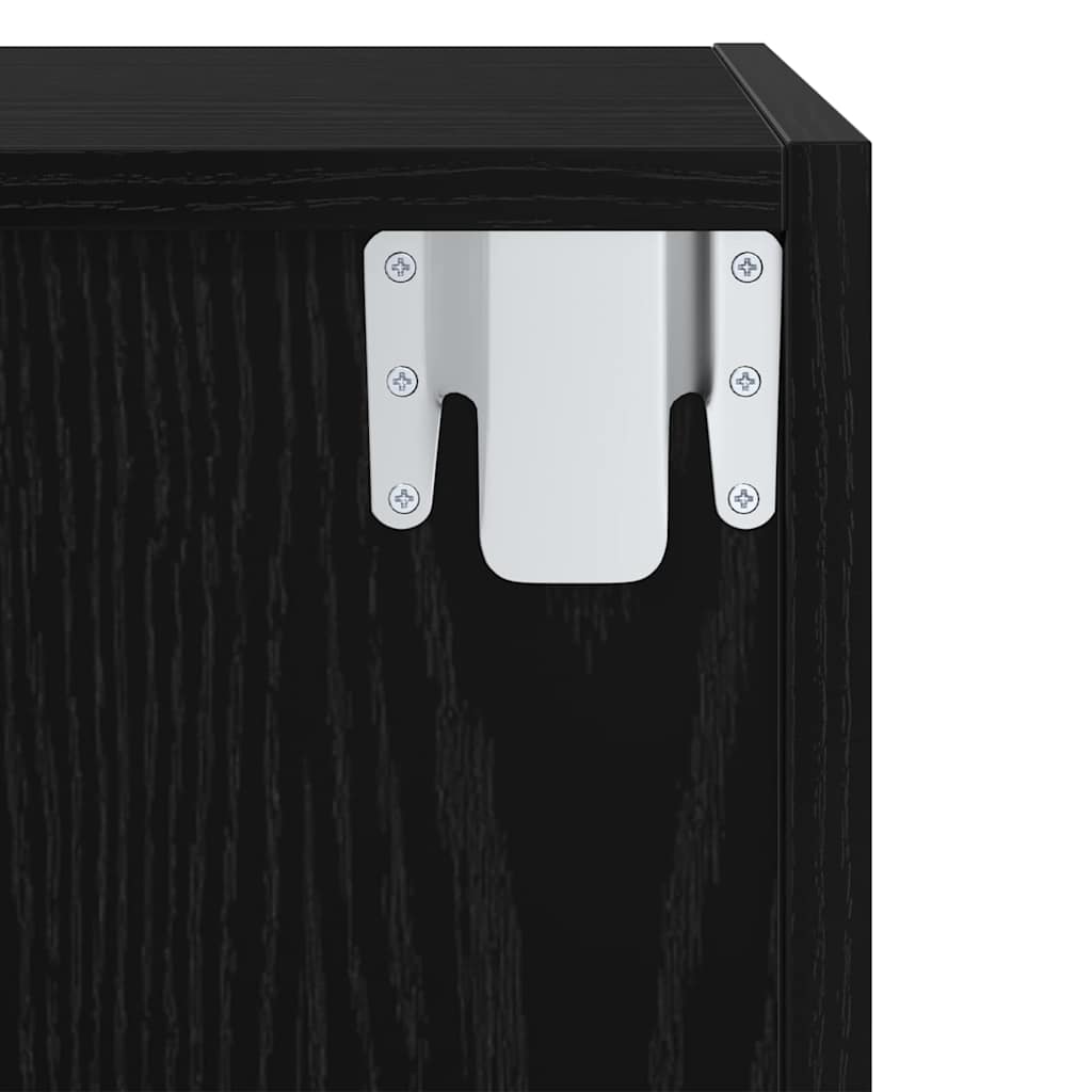 Σετ επίπλου τηλεόρασης Επιτοίχιο Μαύρη Οξυά 37 x 37 x 72 εκ