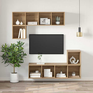 Σετ επίπλου τηλεόρασης Επιτοίχιο Artisan Oak 37 x 37 x 107 εκ - Pakobazaar