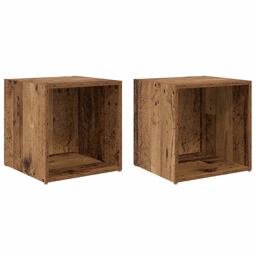 Σετ επίπλου τηλεόρασης 2 pcs Παλιό Ξύλο 37 x 35 x 37,5 εκ