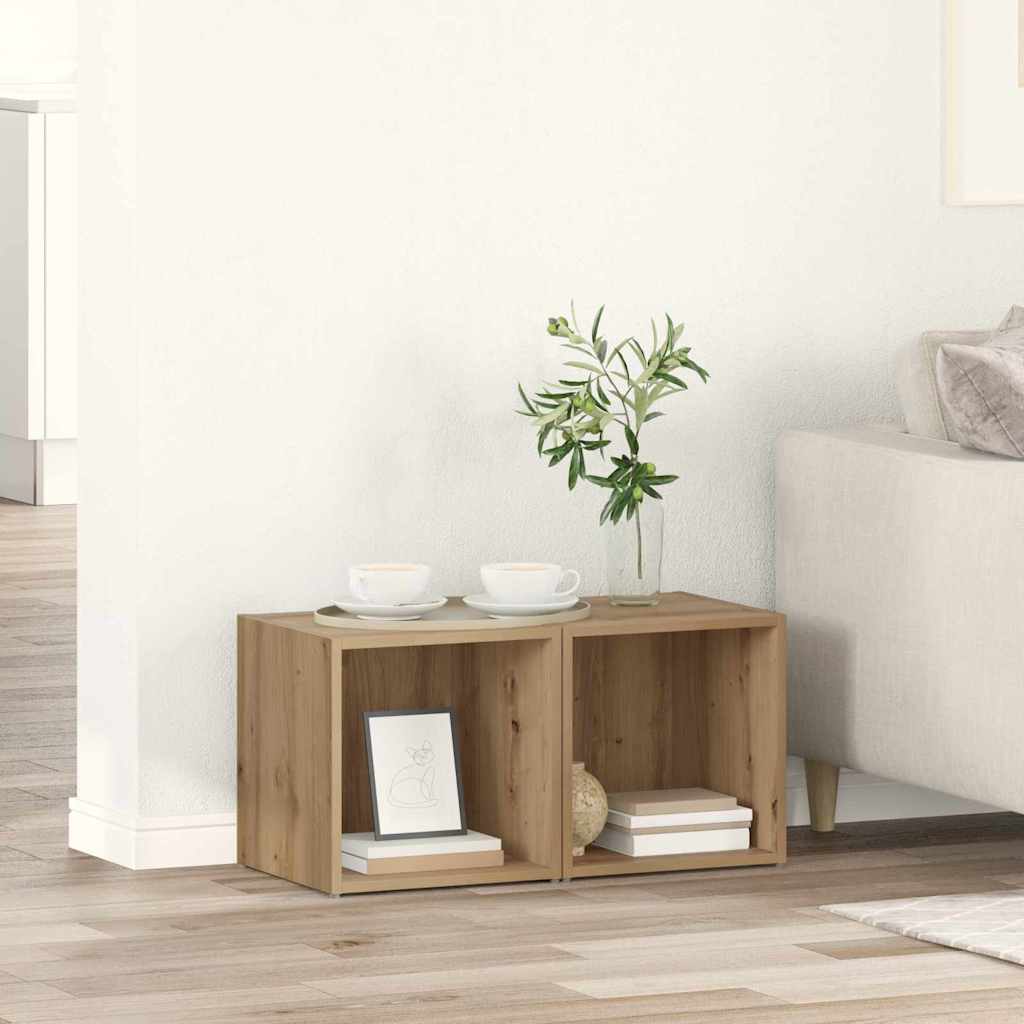 Σετ επίπλου τηλεόρασης 2 pcs Artisan Oak 37 x 35 x 37,5 εκ - Pakobazaar