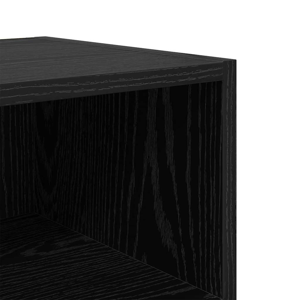 Κομοδίνο 2 pcs Μαύρη Οξυά 40 x 30 x 50 cm Επεξεργασμένο ξύλο