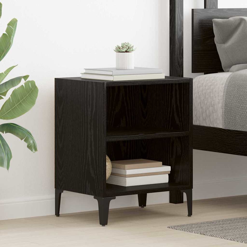 Κομοδίνο 2 pcs Μαύρη Οξυά 40 x 30 x 50 cm Επεξεργασμένο ξύλο