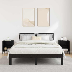Κομοδίνο 2 τμχ. Μαύρη Οξυά 40 x 30 x 50 cm Επεξεργασμένο Ξύλο