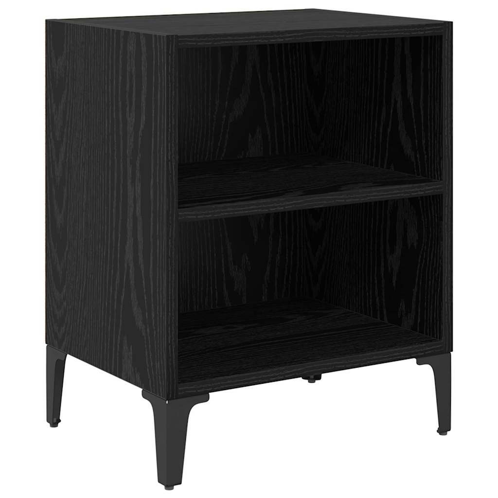 Κομοδίνο 2 pcs Μαύρη Οξυά 40 x 30 x 50 cm Επεξεργασμένο ξύλο