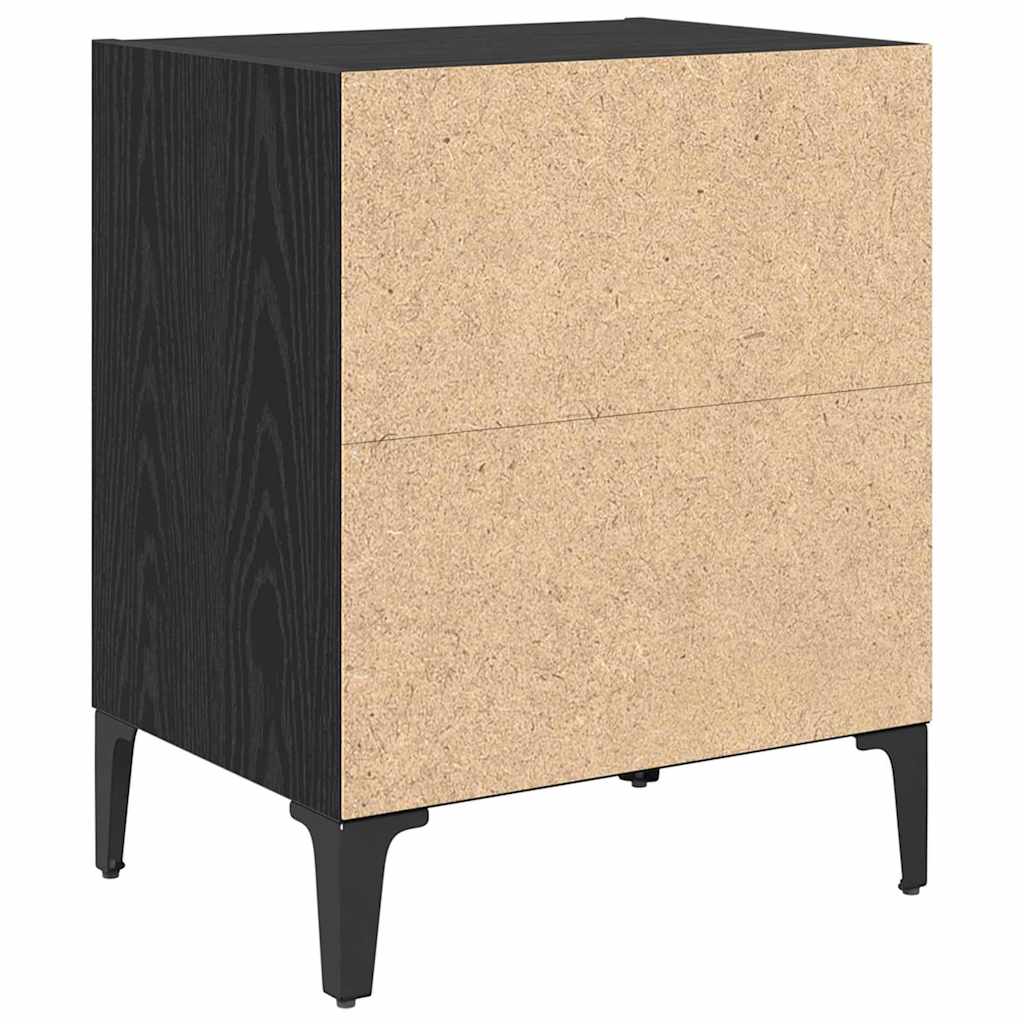 Κομοδίνο 2 pcs Μαύρη Οξυά 40 x 30 x 50 cm Επεξεργασμένο ξύλο