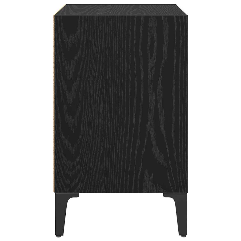 Κομοδίνο 2 pcs Μαύρη Οξυά 40 x 30 x 50 cm Επεξεργασμένο ξύλο