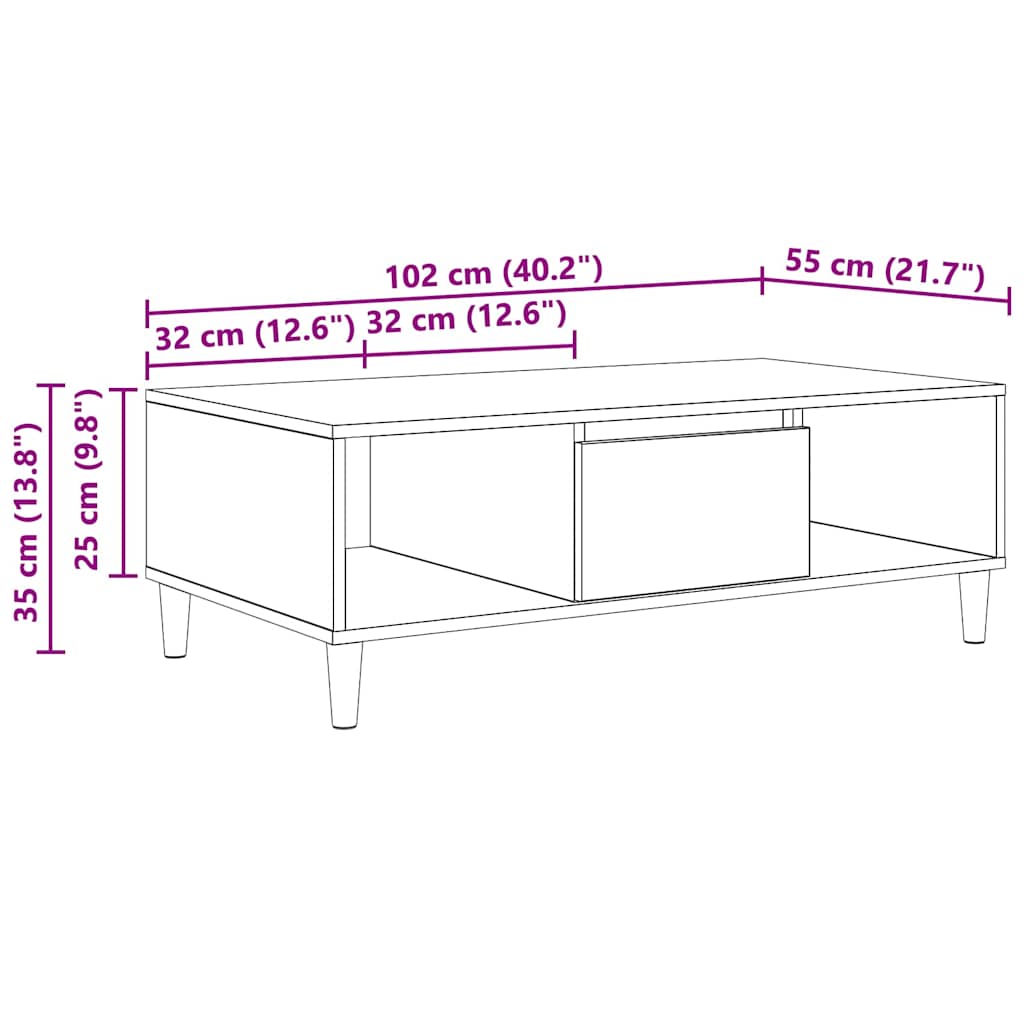 Τραπεζάκι σαλονιού Παλιό ξύλο 102 x 55 x 35 εκ - Pakobazaar