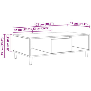 Τραπεζάκι σαλονιού Artisan Oak 102 x 55 x 35 εκ - Pakobazaar