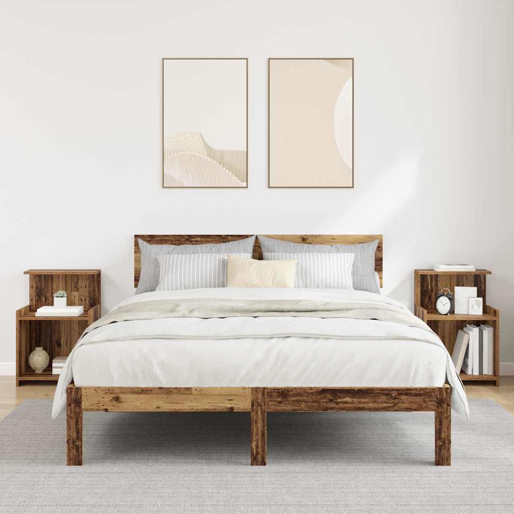 Κομοδίνο 2 pcs Παλιό ξύλο 40 x 35 x 60 εκ. Επεξεργασμένο ξύλο - Pakobazaar