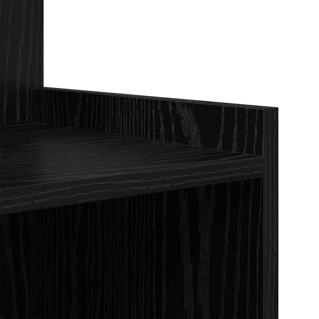 Κομοδίνο 2 pcs Μαύρη Οξυά 40 x 35 x 60 εκ. Επεξεργασμένο ξύλο