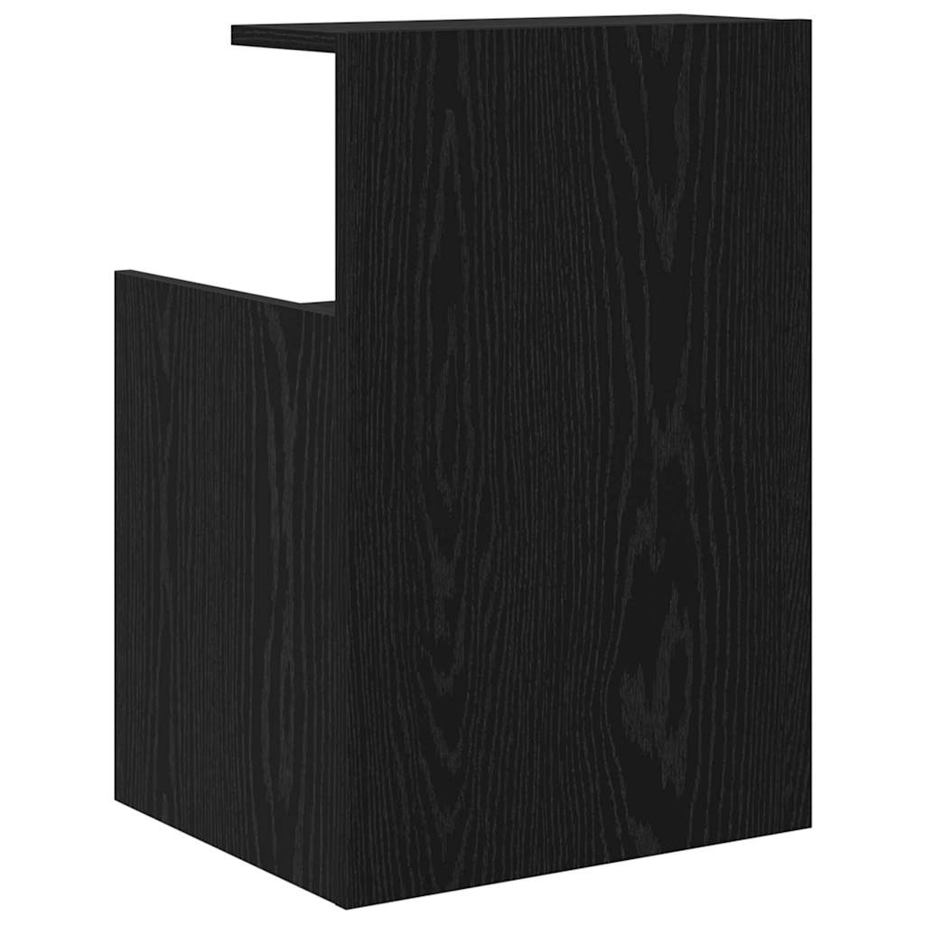 Κομοδίνο 2 pcs Μαύρη Οξυά 40 x 35 x 60 εκ. Επεξεργασμένο ξύλο