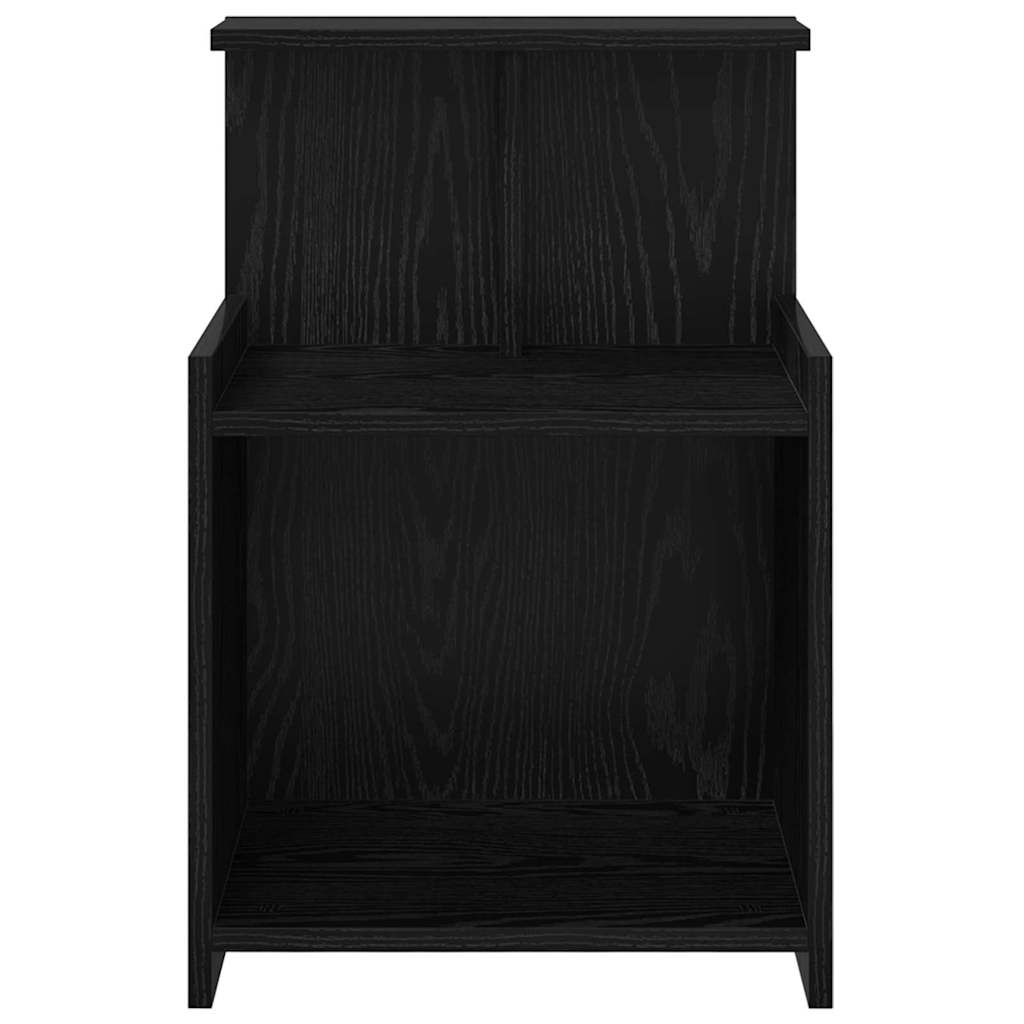 Κομοδίνο 2 pcs Μαύρη Οξυά 40 x 35 x 60 εκ. Επεξεργασμένο ξύλο