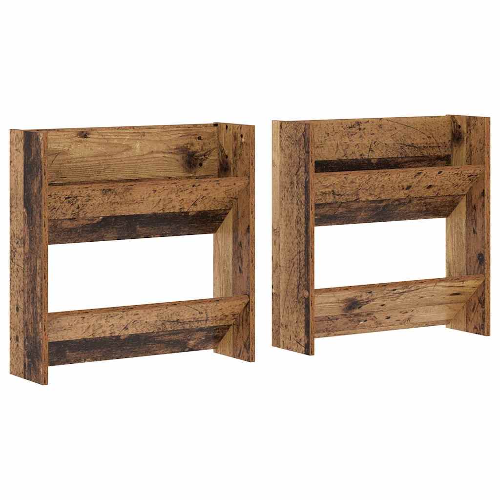 Ντουλάπα Παπουτσιών με ράφι 2 pcs Παλιό ξύλο 60 x 18 x 60 εκ - Pakobazaar