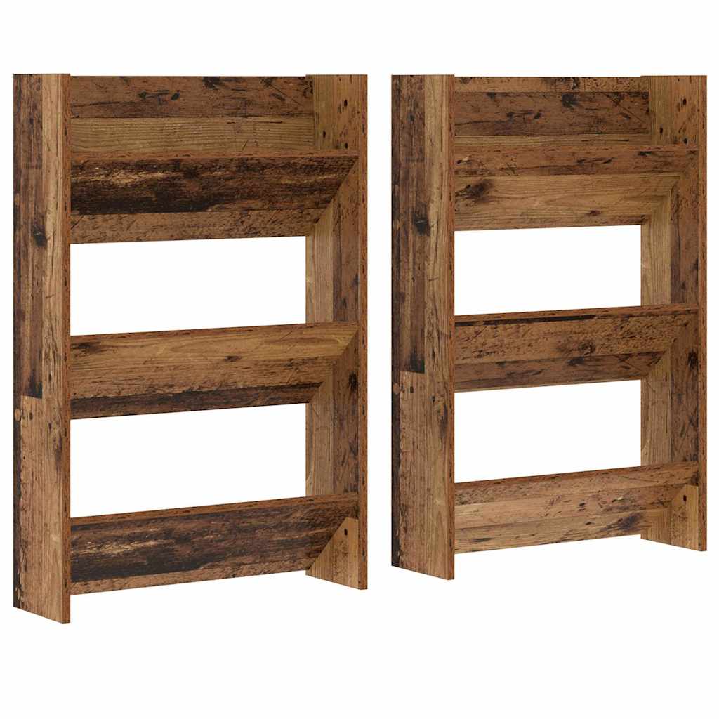 Ντουλάπα Παπουτσιών με ράφι 2 pcs Παλιό ξύλο 60 x 18 x 90 εκ - Pakobazaar