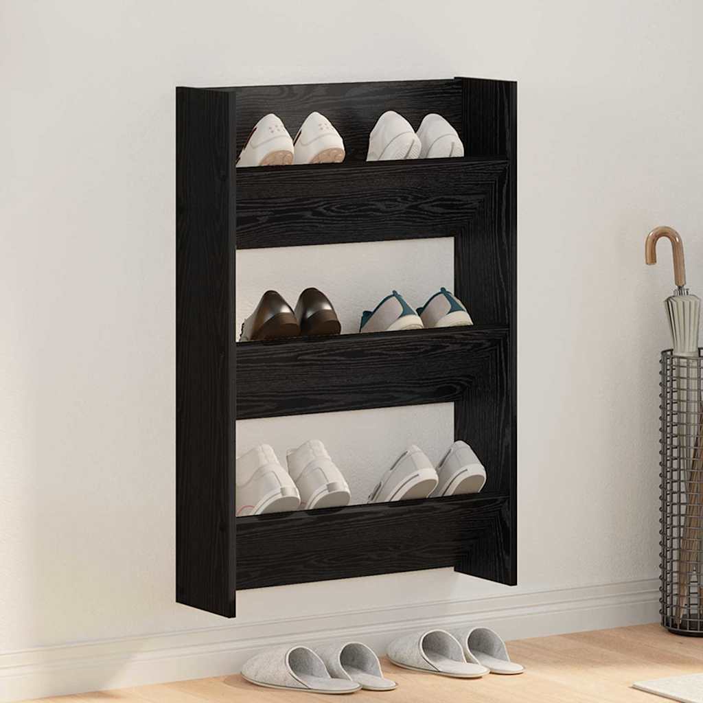 Ντουλάπα Παπουτσιών με ράφι Μαύρη Οξυά 60 x 18 x 90 εκ - Pakobazaar