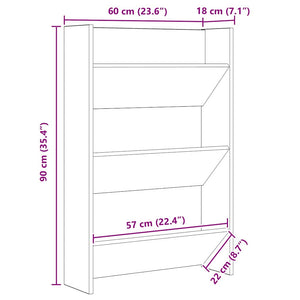 Ντουλάπα Παπουτσιών 2 τμχ. 60 x 18 x 90 εκ Επεξεργασμένο Ξύλο