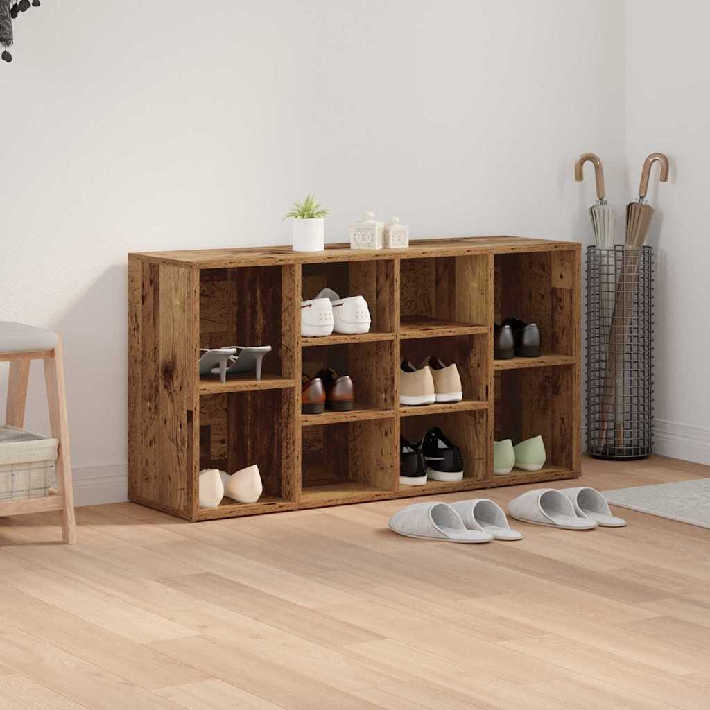 Πάγκος για παπούτσια με ράφι Παλιό ξύλο 103 x 30 x 54,5 εκ