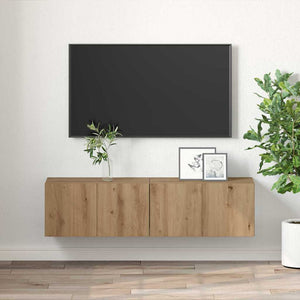 Σετ επίπλου τηλεόρασης Επιτοίχιο 2 pcs Καφέ 60 x 30 x 30 cm - Pakobazaar