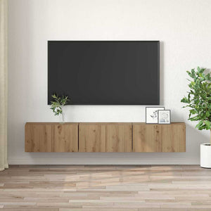 Σετ επίπλου τηλεόρασης 3 pcs Καφέ Επεξεργασμένο ξύλο - Pakobazaar