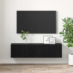 Σετ επίπλου τηλεόρασης Επιτοίχιο 2 pcs Μαύρο 60 x 30 x 30 cm - Pakobazaar